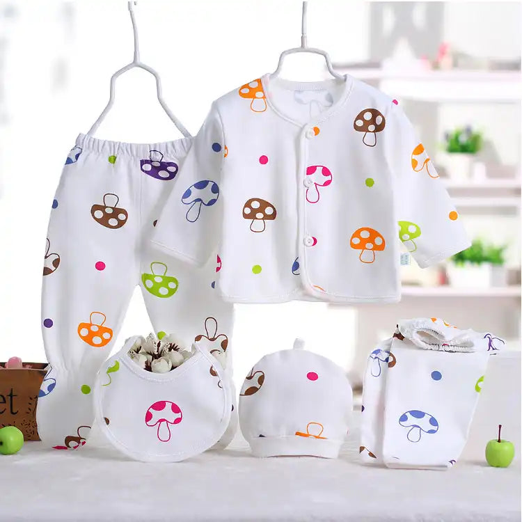 Pure Cotton Newborn Undergarment Set – 5 Pieces