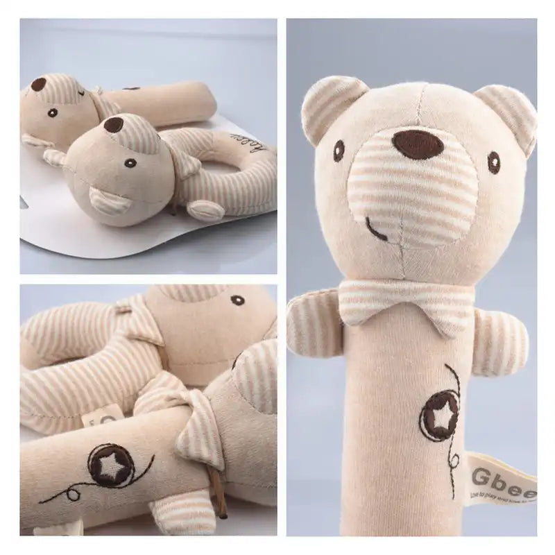 Soft Plush Rattle Set for Babies 0-6 Months