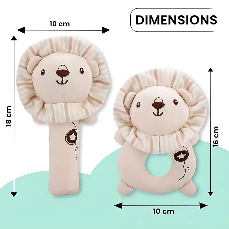 Soft Plush Rattle Set for Babies 0-6 Months