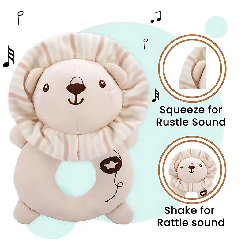 Soft Plush Rattle Set for Babies 0-6 Months