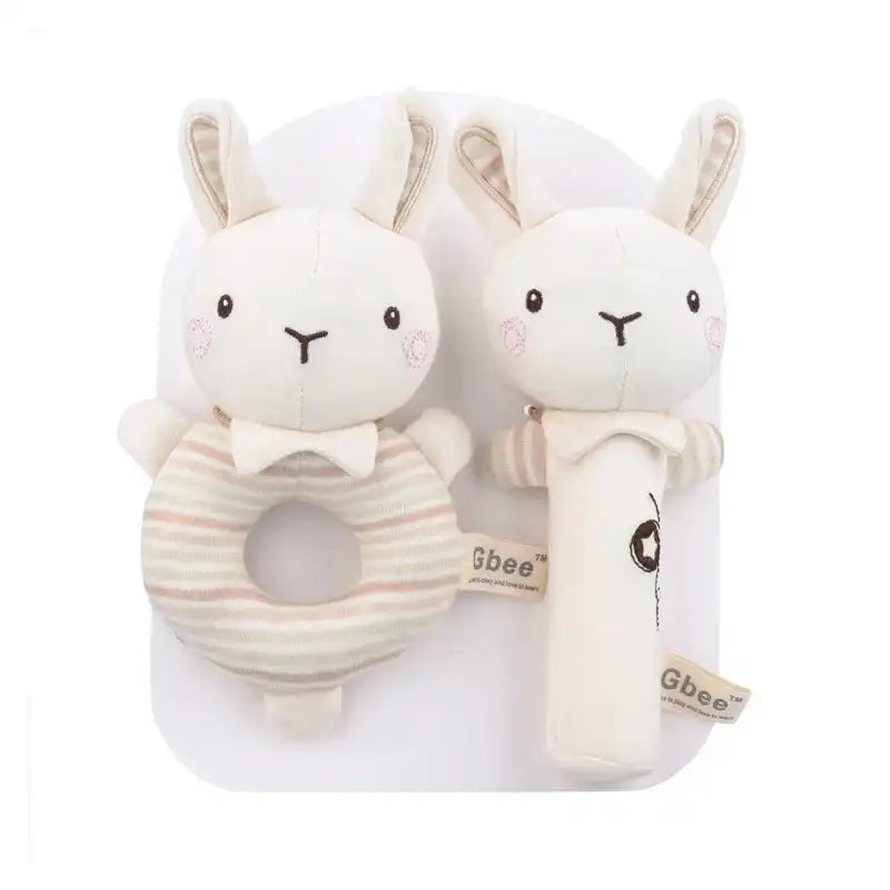 Soft Plush Rattle Set for Babies 0-6 Months