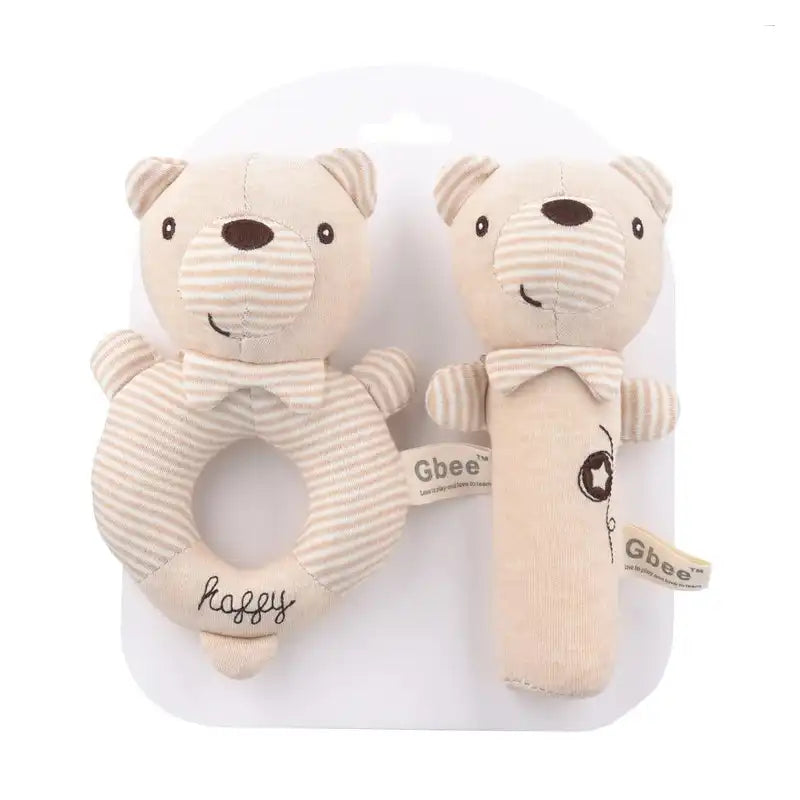 Soft Plush Rattle Set for Babies 0-6 Months