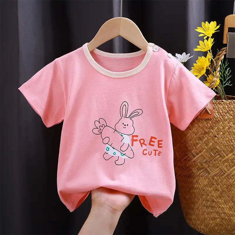 Sweet Cotton Summer T-Shirt and Shorts Set for Toddlers