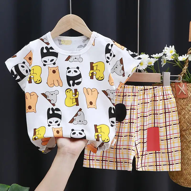 Sweet Cotton Summer T-Shirt and Shorts Set for Toddlers