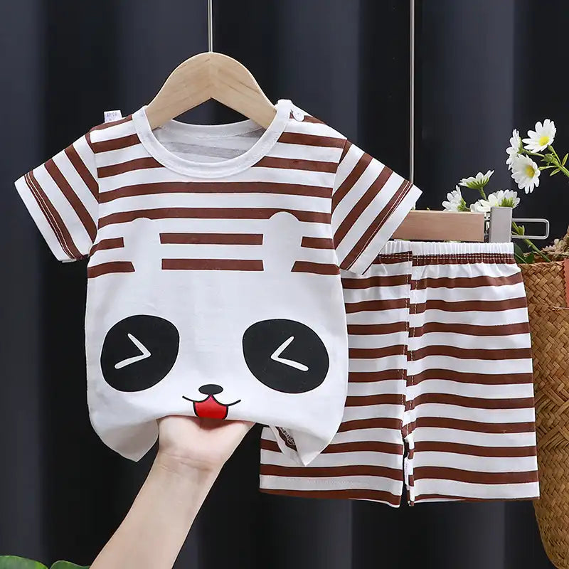 Sweet Cotton Summer T-Shirt and Shorts Set for Toddlers