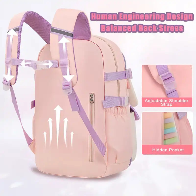Sweet Rabbit Campus Backpack for Girls 1-6 Years Old