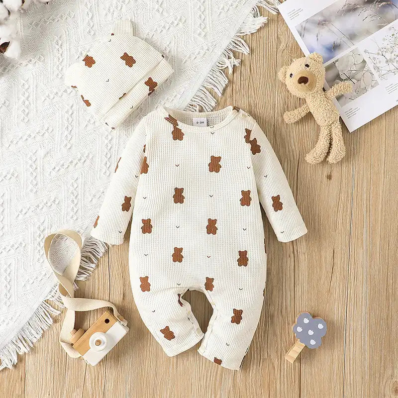 Teddy Bear Jumpsuit & Hat Set - CutePopToy