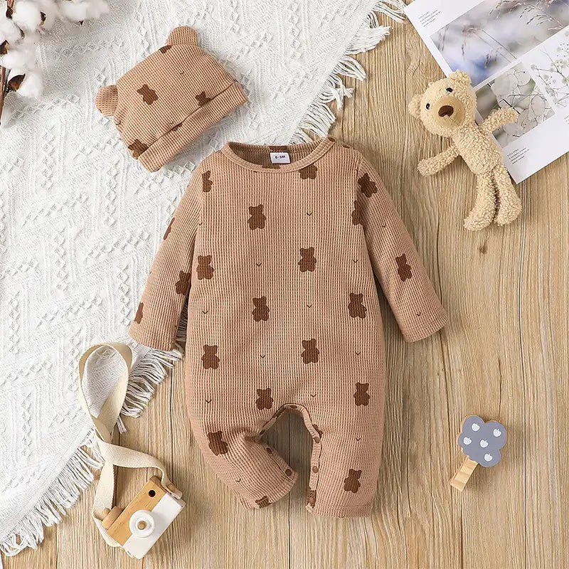 Teddy Bear Jumpsuit & Hat Set - CutePopToy