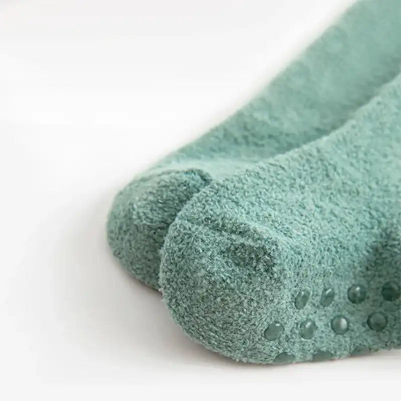 Thickened Soft Coral Fleece Baby Socks Cute Cartoon Dinosaur Boys Girls Non-slip Socks - CutePopToy