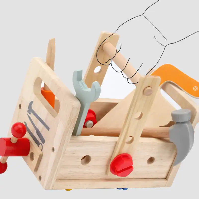 Tiny Craftsman Wooden Tool Kit for Kids - CutePopToy