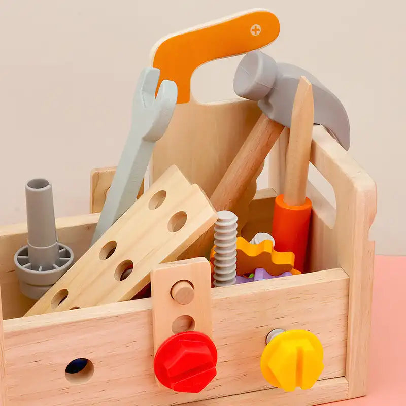 Tiny Craftsman Wooden Tool Kit for Kids - CutePopToy