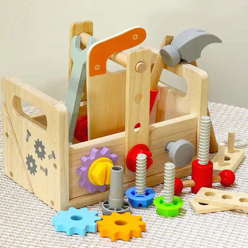 Tiny Craftsman Wooden Tool Kit for Kids - CutePopToy