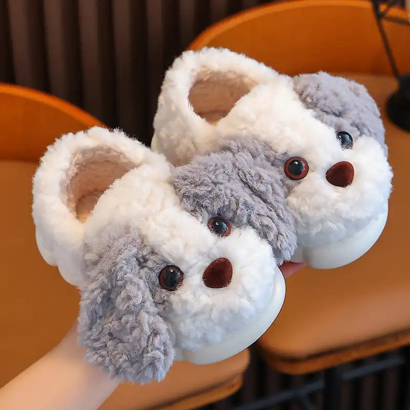 Toddler Animal Slippers | Cute Plush Dog - CutePopToy
