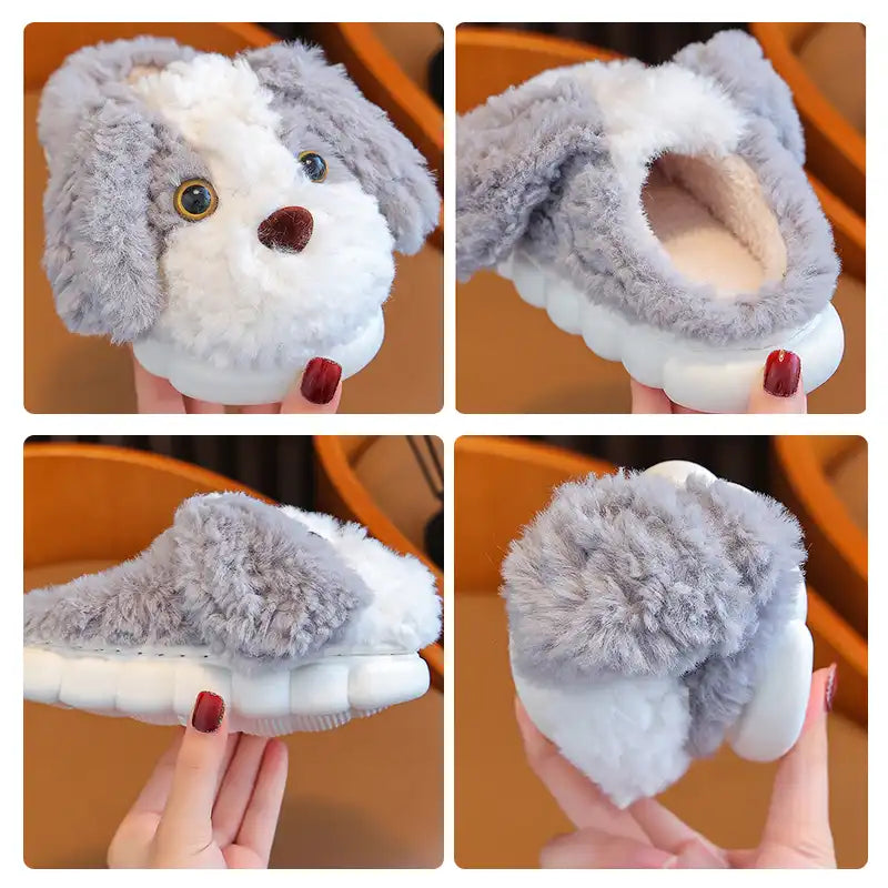 Toddler Animal Slippers | Cute Plush Dog - CutePopToy