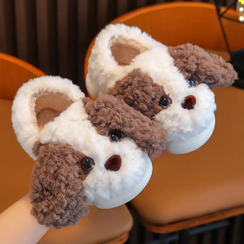 Toddler Animal Slippers | Cute Plush Dog - CutePopToy