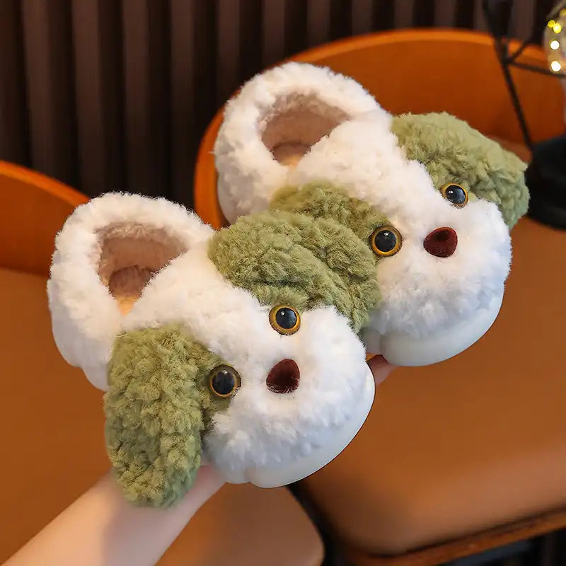 Toddler Animal Slippers | Cute Plush Dog - CutePopToy
