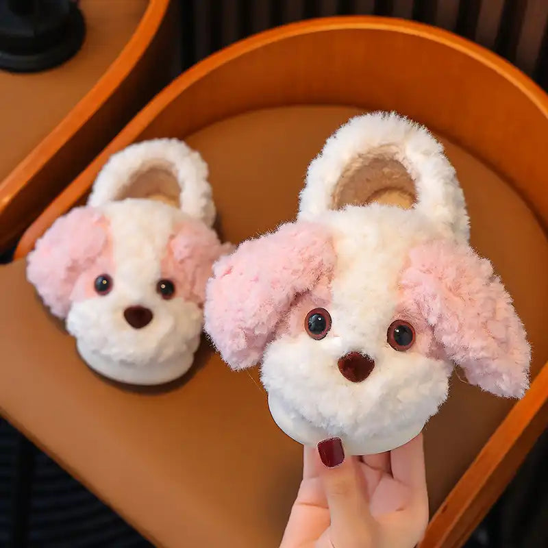 Toddler Animal Slippers | Cute Plush Dog - CutePopToy