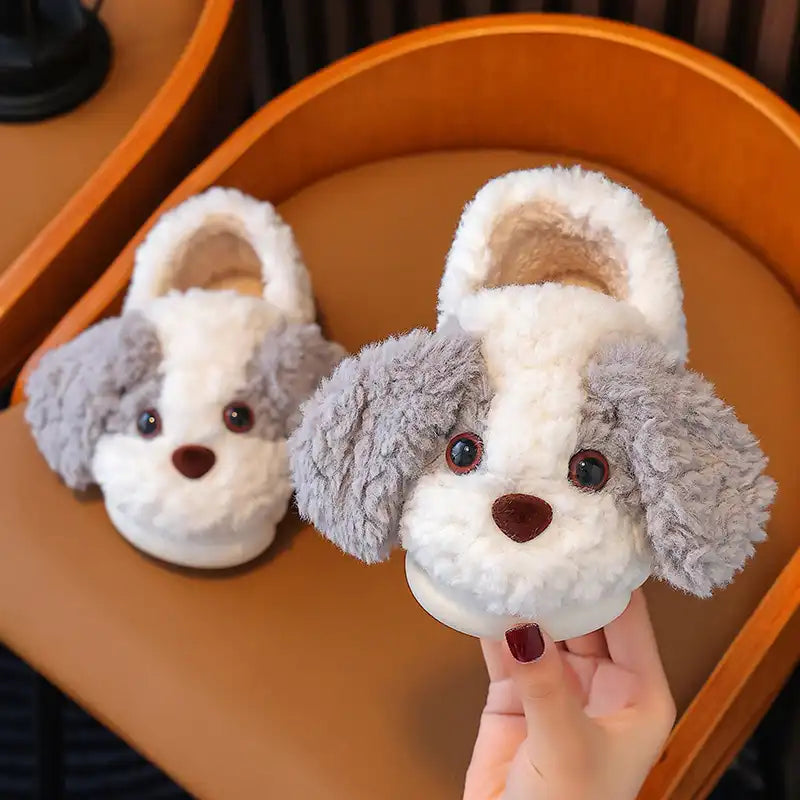 Toddler Animal Slippers | Cute Plush Dog - CutePopToy