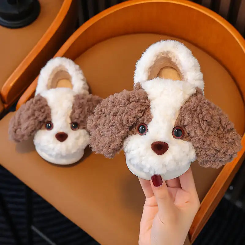 Toddler Animal Slippers | Cute Plush Dog - CutePopToy