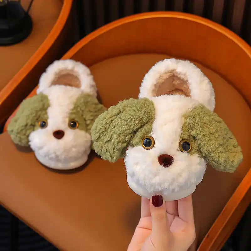 Toddler Animal Slippers | Cute Plush Dog - CutePopToy