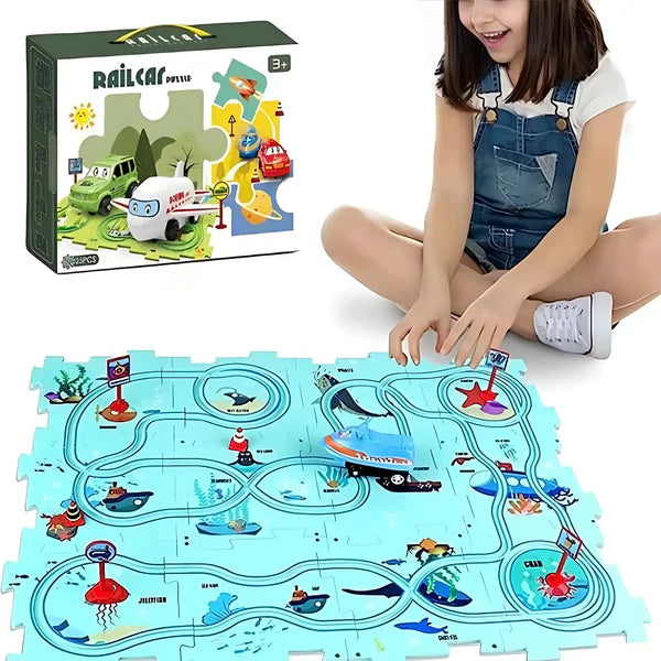 Zoom into Fun: Ignite Your Child's Imagination with the Ultimate Car Track Puzzle!