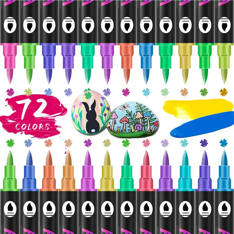 Discover the Magic of Colorful Double-Tip Acrylic Paint Markers