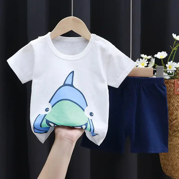 Adorable &amp; Comfortable: Cute Cartoon Animal Toddler Sets for Summer Fun