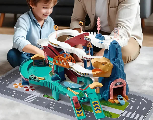 Dinosaur Car Playset with Ramp and Garage: Ignite Creativity & Adventure!