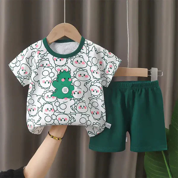 Dino-Mite Style for Tiny Paleontologists: Unleash Adventure with This Must-Have Kids' Cotton Set 🦖✨