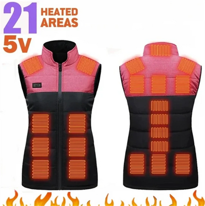 21 Heating Zones Heated Vest with USB Charging