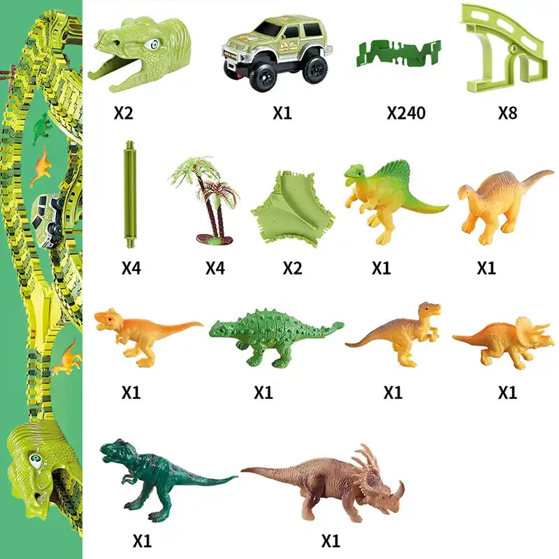 269pcs Deluxe DIY Giant Dinosaur Car Track Set Toys - CutePopToy