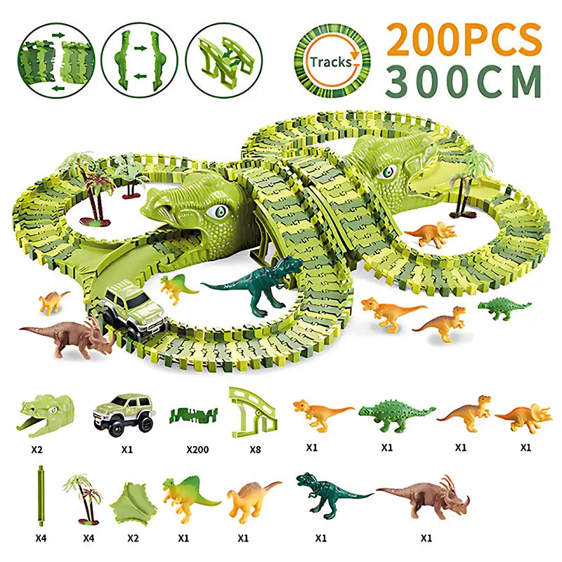 269pcs Deluxe DIY Giant Dinosaur Car Track Set Toys - CutePopToy