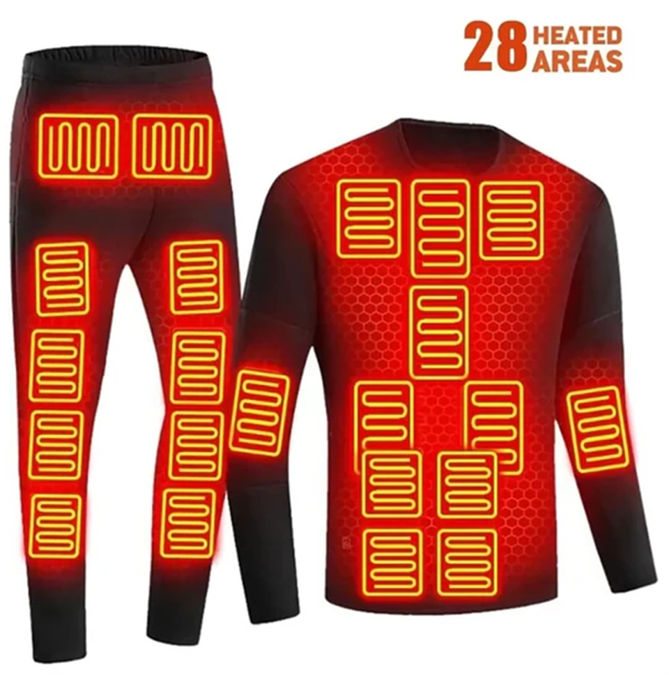 28 Heating Zones Heated Thermal Suit Intelligent Temperature Control 28 Areas Heating Underwears Set