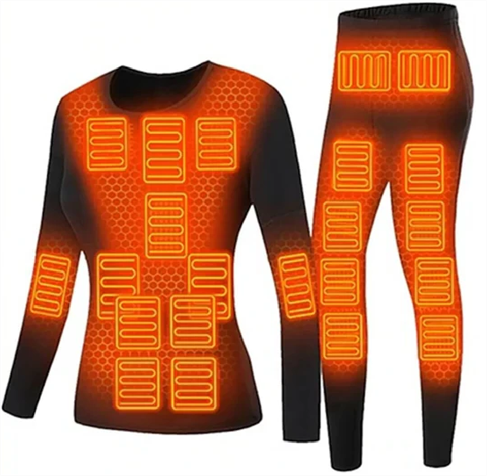 28 Heating Zones Heated Thermal Suit Intelligent Temperature Control 28 Areas Heating Underwears Set