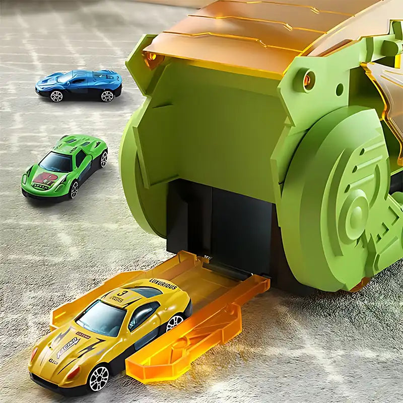 3-in-1 Dinosaur Transport Truck Toy With Alloy Car - CutePopToy