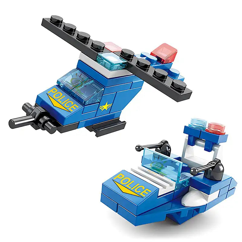 6-in-1 City Police Car Mini Building Set for Kids