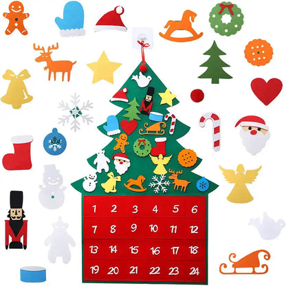 Advent Calendar - Felt Christmas Tree with 24 Decorations - CutePopToy