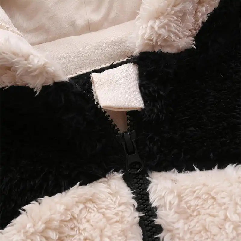 Baby Plush Jumpsuit Panda Hooded Pajamas Lounge Wear