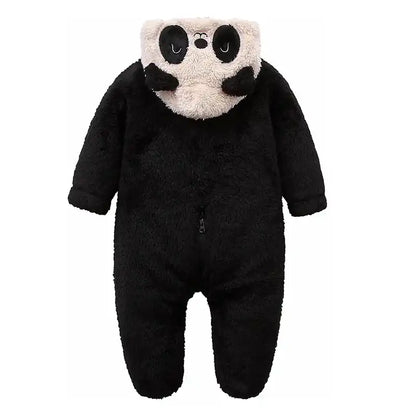 Baby Plush Jumpsuit Panda Hooded Pajamas Lounge Wear