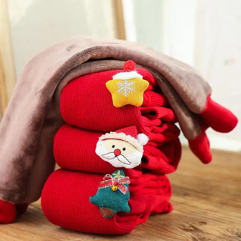 Baby Winter Leggings Plush Thickened Christmas Pantyhose - CutePopToy