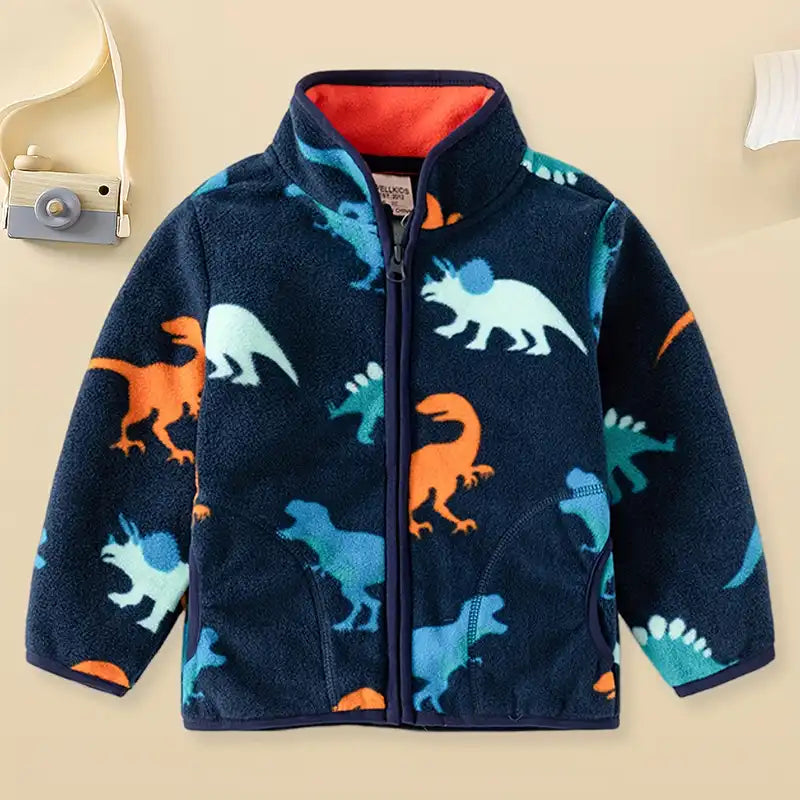 Boys' Cozy Dinosaur Fleece Jacket (Ages 18 Months to 6 Years)