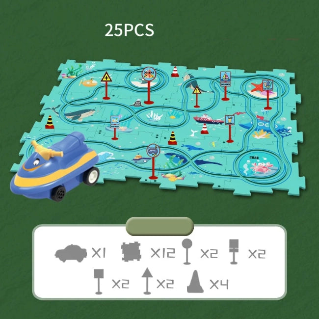 Children’s Fun Learning Car Track Puzzle Set - CutePopToy