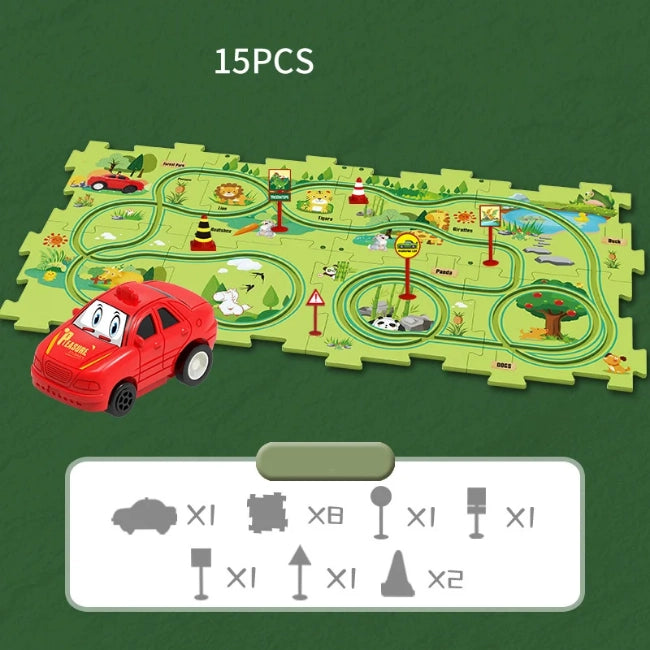 Children’s Fun Learning Car Track Puzzle Set - CutePopToy