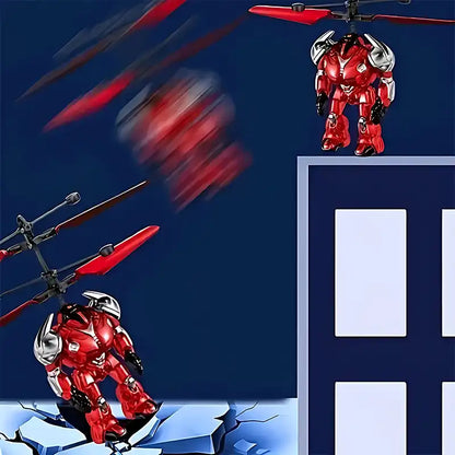 Children's Gesture Controlled Infrared Flying Mecha Warrior Toy