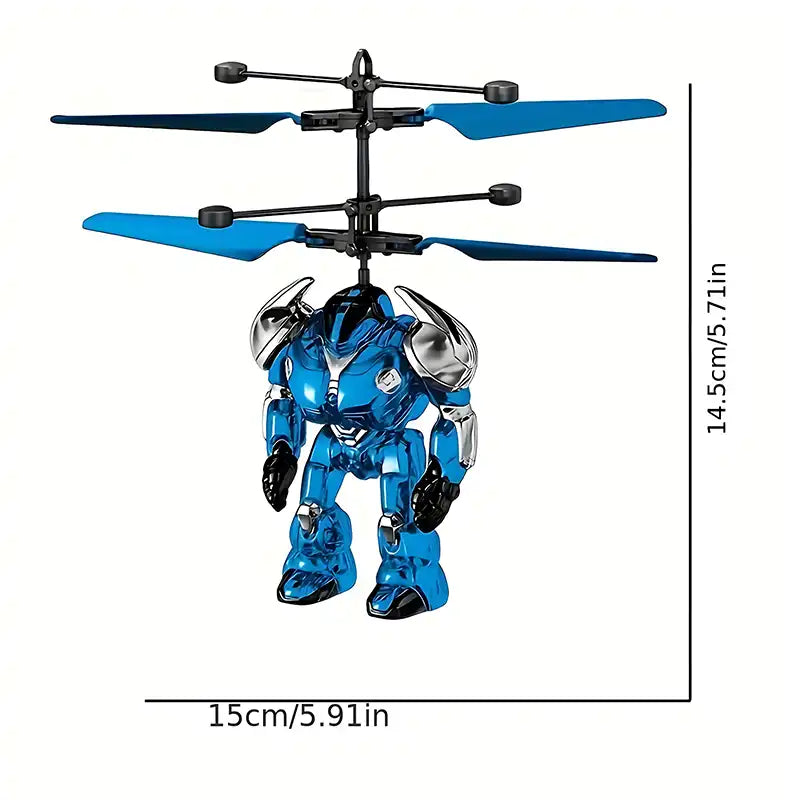 Children's Gesture Controlled Infrared Flying Mecha Warrior Toy