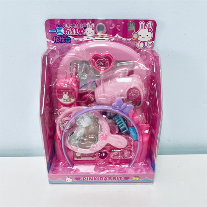 Cute Pink Rabbit Vanity Toy Set