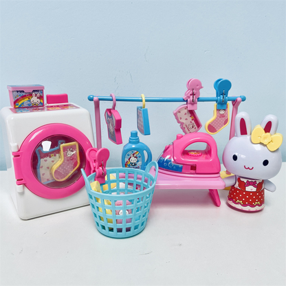 Cute Pink Rabbit Laundry Toys Set for Girls