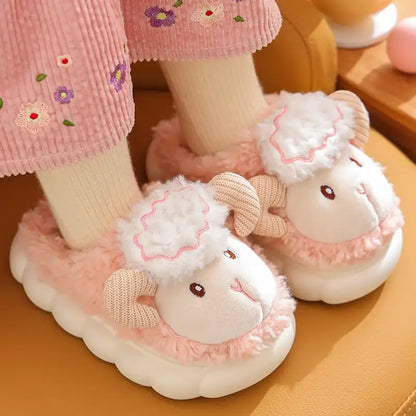 Cute Sheep Toddler Anti-Slip Plush Slippers - CutePopToy