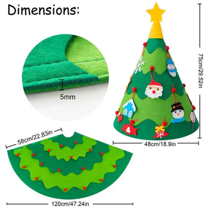 DIY 3D Felt Christmas Tree by Montessori Toys - CutePopToy