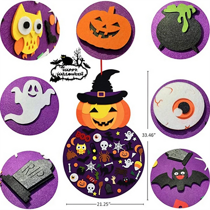 Montessori DIY Halloween Pumpkin Witch DIY 3D Felt Montessori Toys - CutePopToy